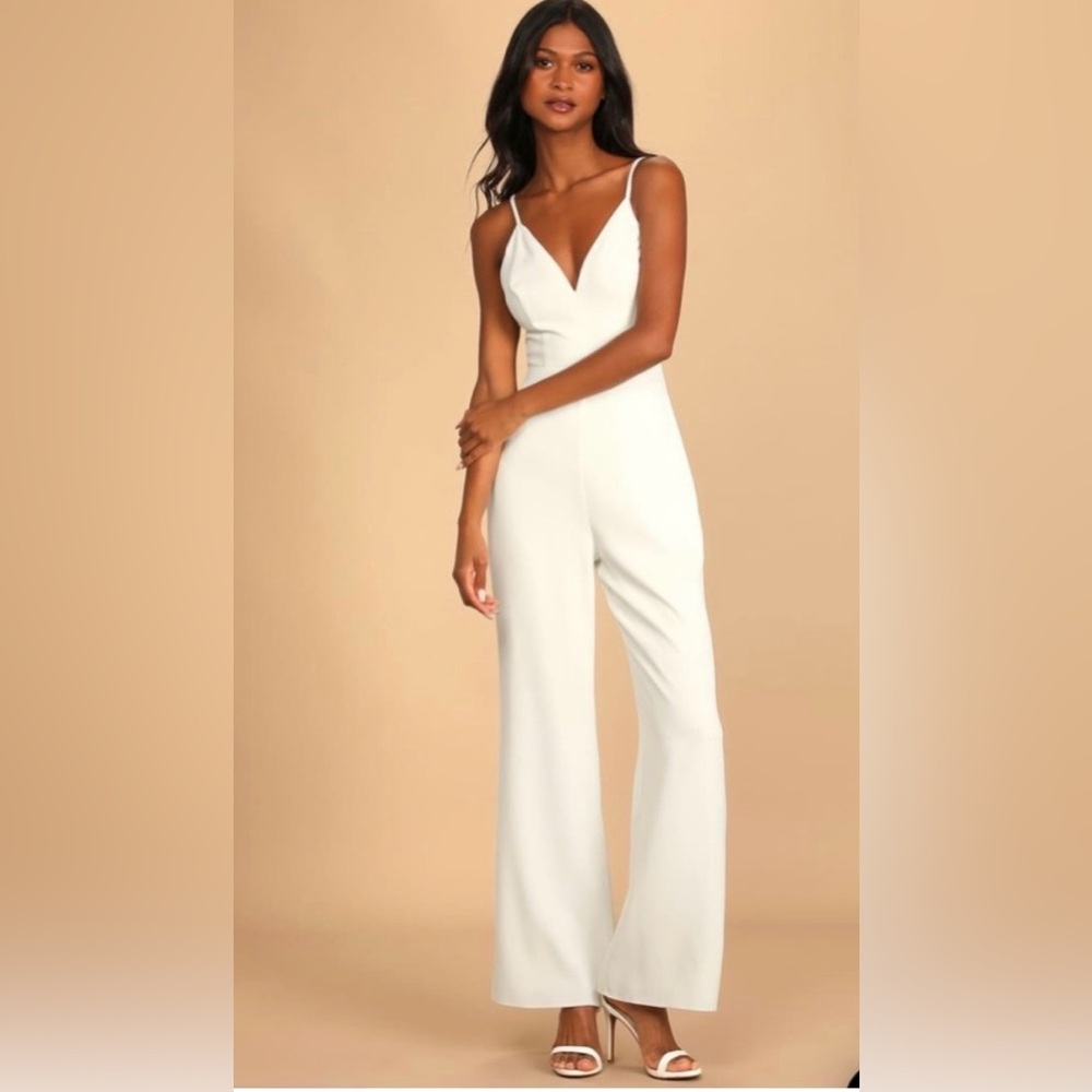 Lulu's Chic White Jumpsuit